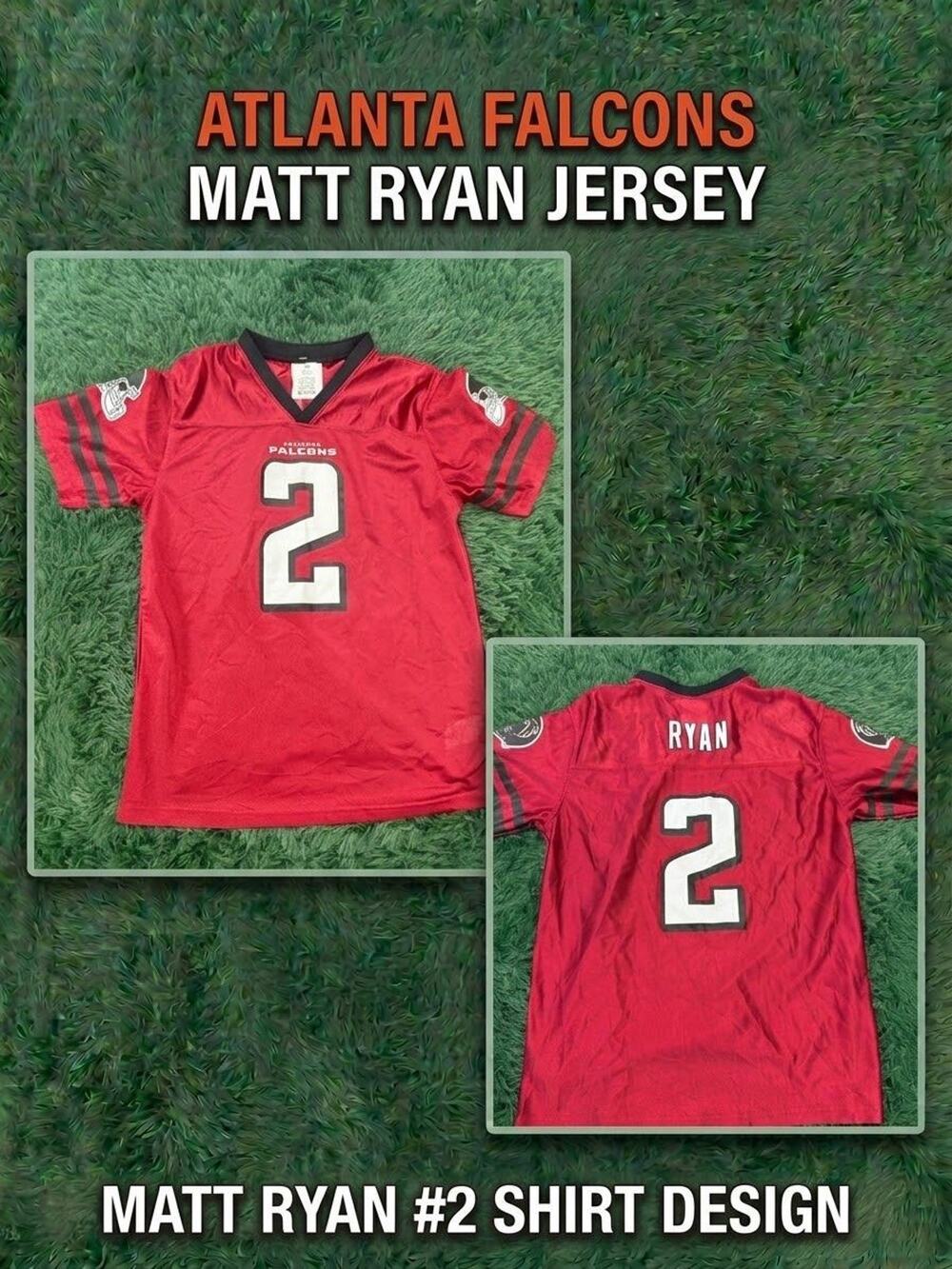 Atlanta Falcons Matt Ryan #2 Youth Jersey Red NFL Football Fan Apparel XL 16/18